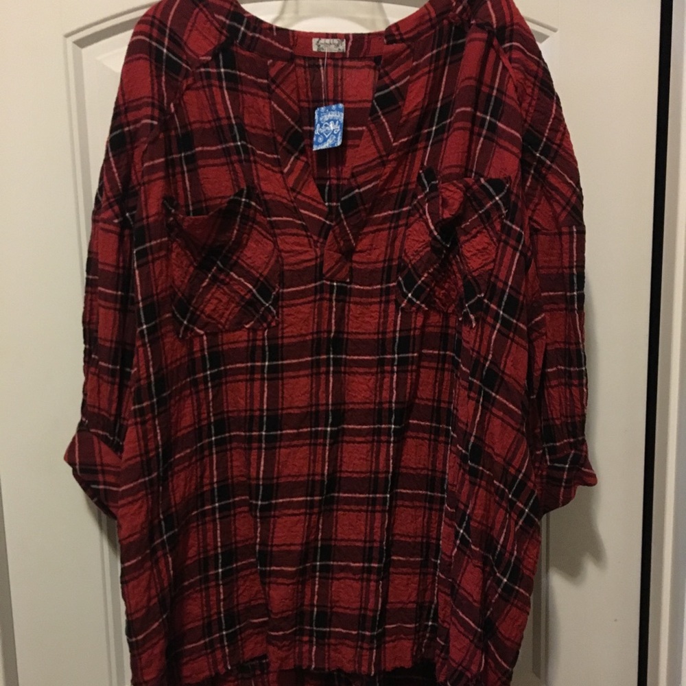 Free People Intimately plaid tunic, size M